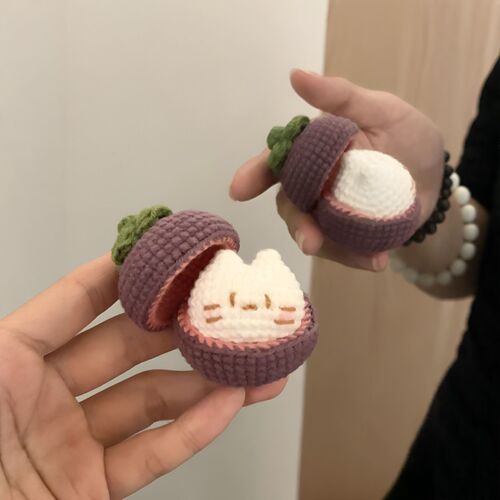 山竹猫猫钩织diy手工毛线编织玩偶可拆卸毛球挂件包挂钥匙扣礼物