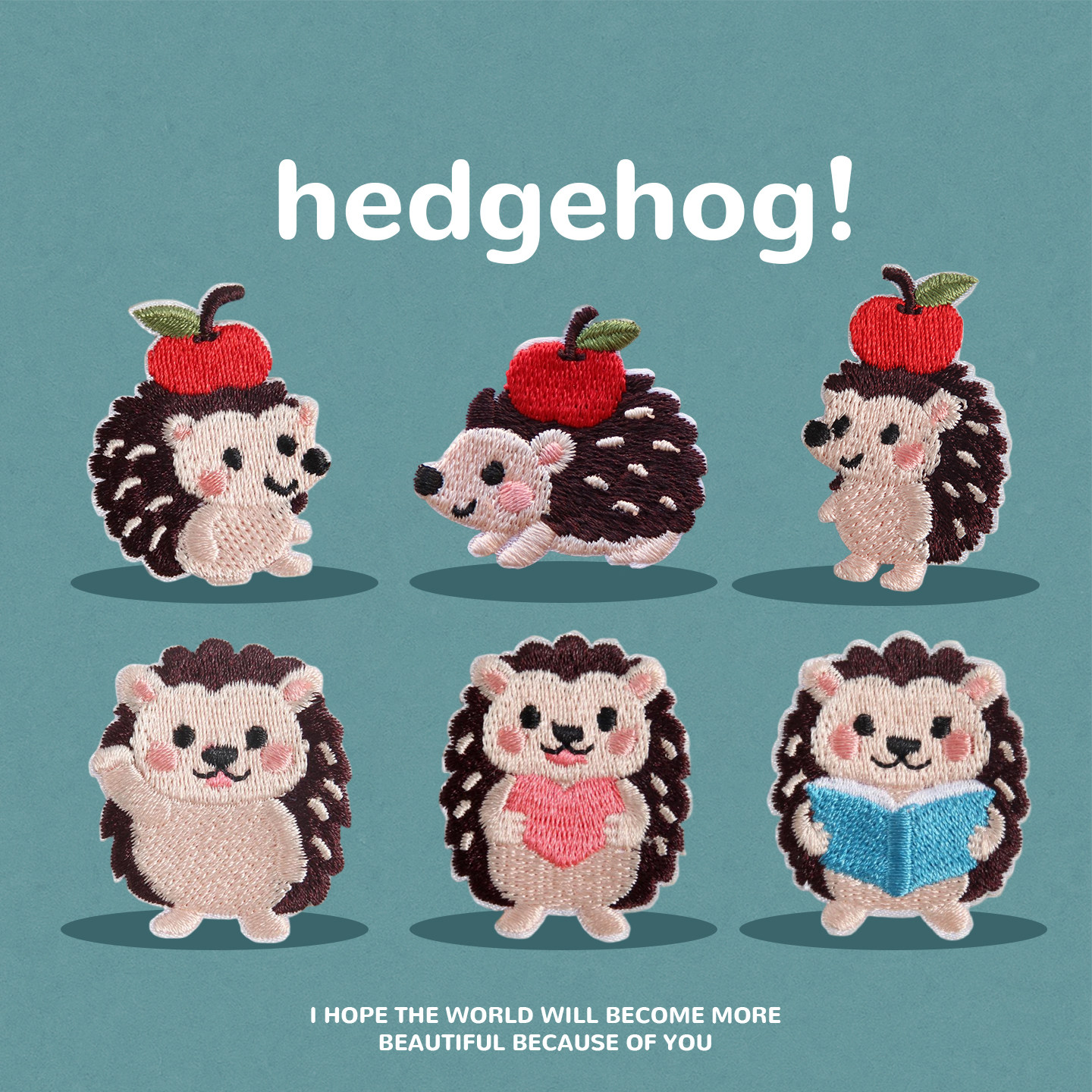 可爱刺猬刺绣贴卡通补丁贴布贴衣服羽绒服洞洞修补装饰自粘无痕贴