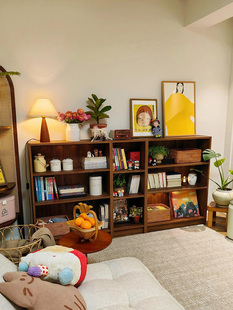 博一实木书架落地式储物架组合柜储物柜家用柜卧室储物柜低柜书柜