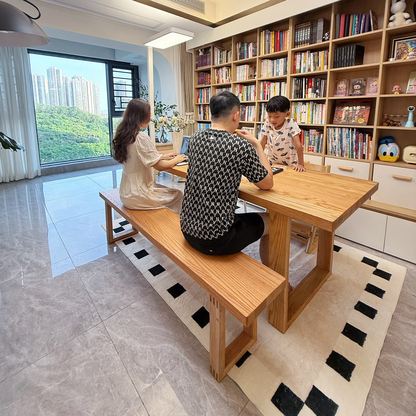泊逸书桌客厅大长书桌阅读学习桌图片