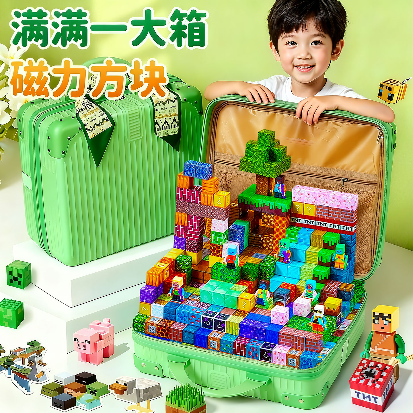 我的世界磁力方块全套正版积木玩具强磁铁吸儿童男孩高级生日礼物