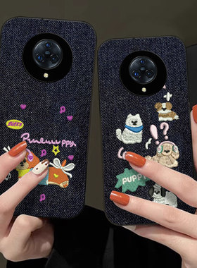 牛仔布艺刺绣适用vivoNEX3手机壳防摔X7Plus冬天V27蛇年Y3新年x100ultra高级感Z9x女款S18本命年T2保护套9