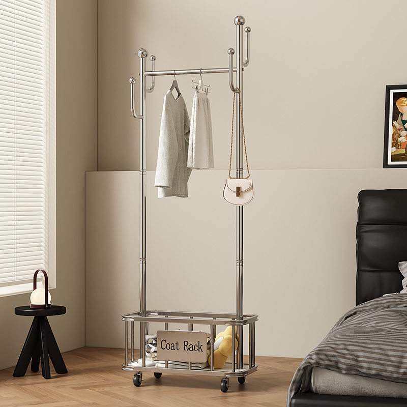 衣帽架卧室落地家用可移动挂衣架