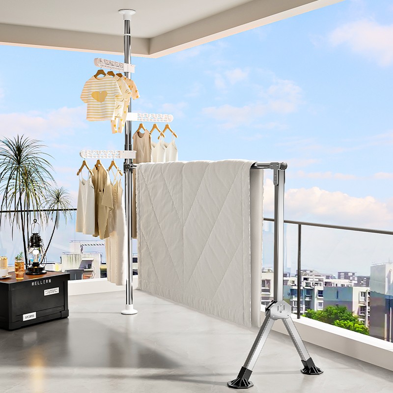 顶天立地不锈钢阳台晾衣架