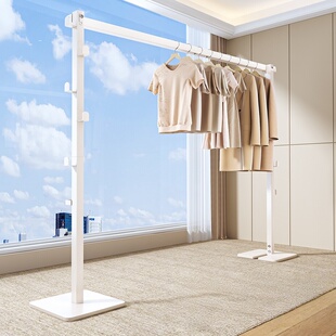 衣帽架家用阳台晾衣架不占地伸缩挂衣架出租屋晾晒架晒被子神器