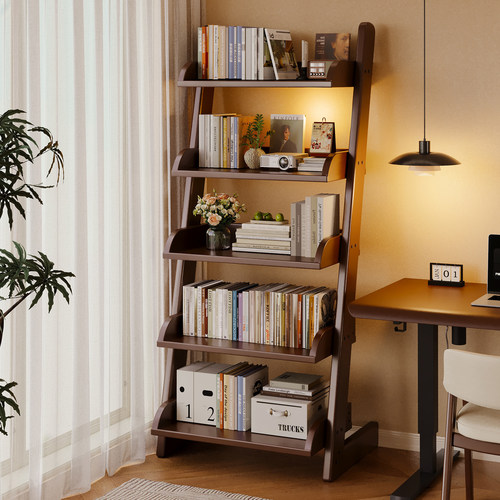 实木书架家用客厅落地置物架