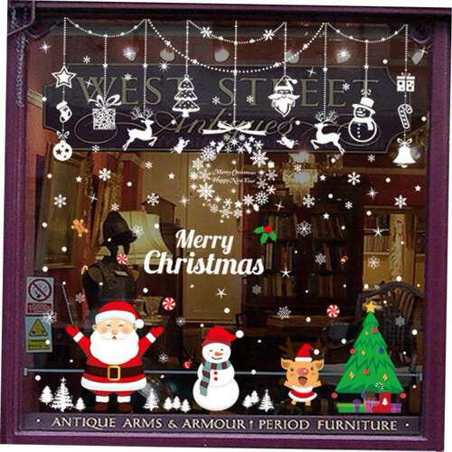 Christmas decorations Glass Stickers Shopping Mall Glass Win