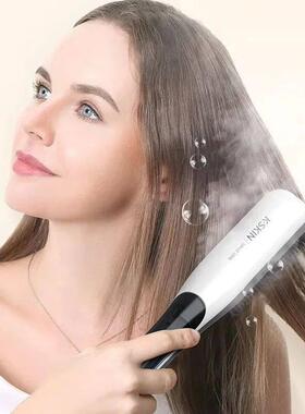 Negative Ion Steam Hair Straightener Brush Styling Comb 2In1