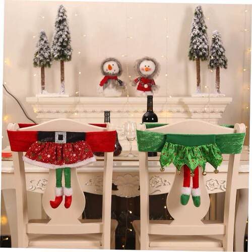 Christmas decorations chair covers Santa Claus Belt cover