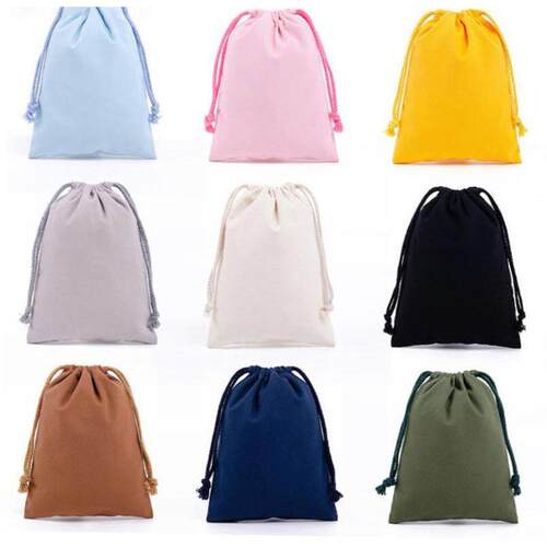 Reusable Cotton Drawstring Bags Fabric Storage Bag for Sund1
