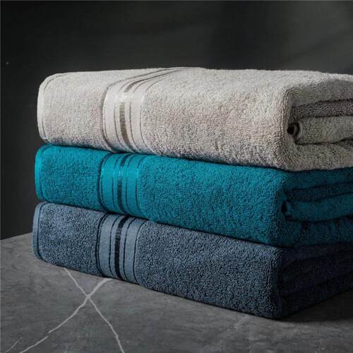100% Cotton Bath Towel Set Absorbent Adult Bath Towels Solid