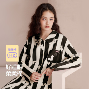 25新款 红豆柔柔棉睡衣女春秋纯棉长袖 可爱休闲家居服柔软系列套装