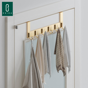 铝合金免打孔卫生间房间门后挂钩衣服架架壁挂粘钩收纳神器