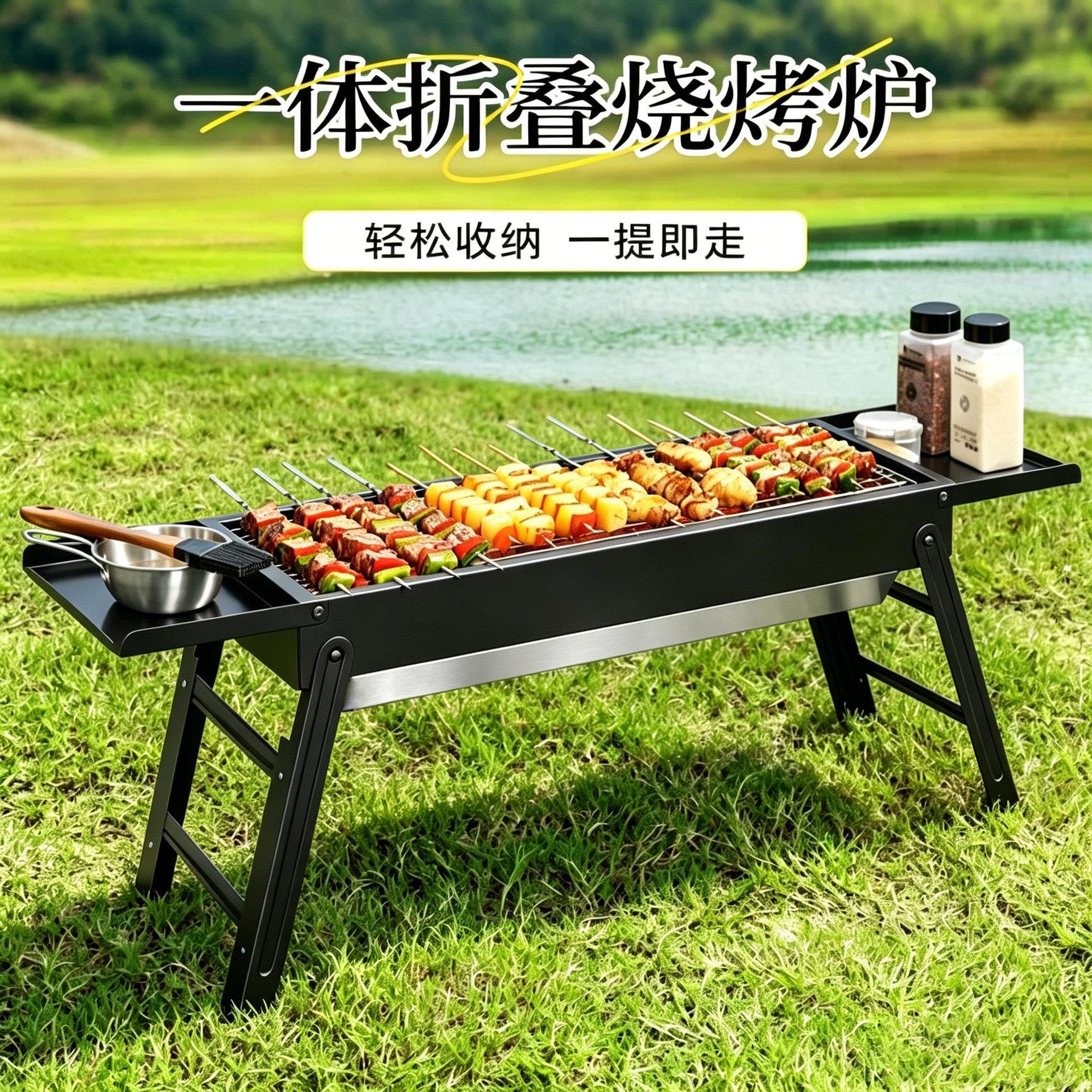 折叠烧烤架加厚炉户外便