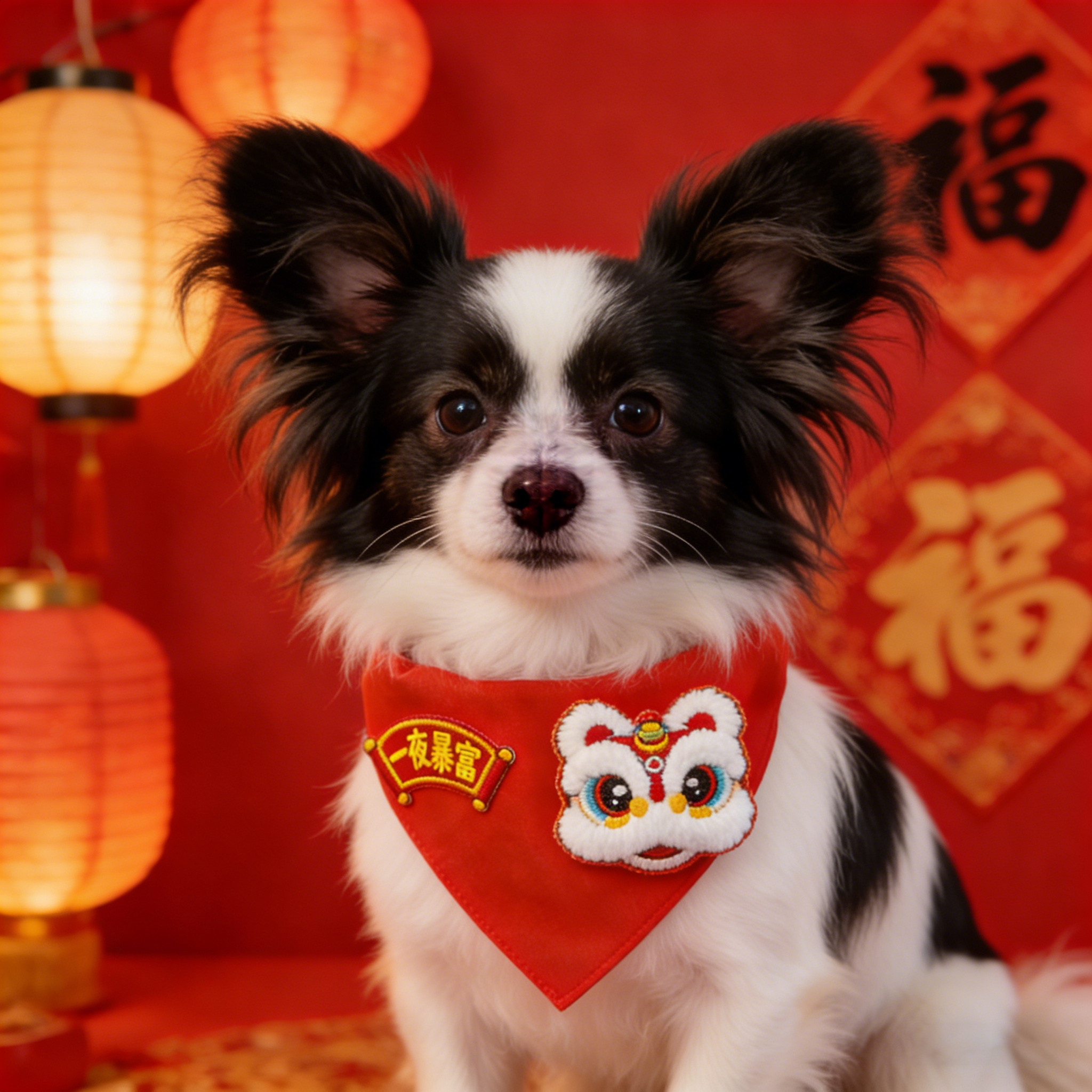 蝴蝶犬专用狗狗新年围脖口水巾可爱配饰围巾春节喜庆马年红色装饰,宠物/宠物食品及用品,围巾/口水巾,淘宝优惠券,粉丝福利购,淘宝优惠卷