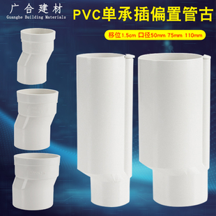 pvc排水管偏置管古50 75 110单承插预埋件下水管偏移移位器配件