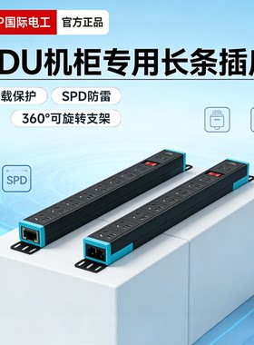 国际电工Pdu机柜插座插排插线板无线多孔6位工业工程机房电源防雷