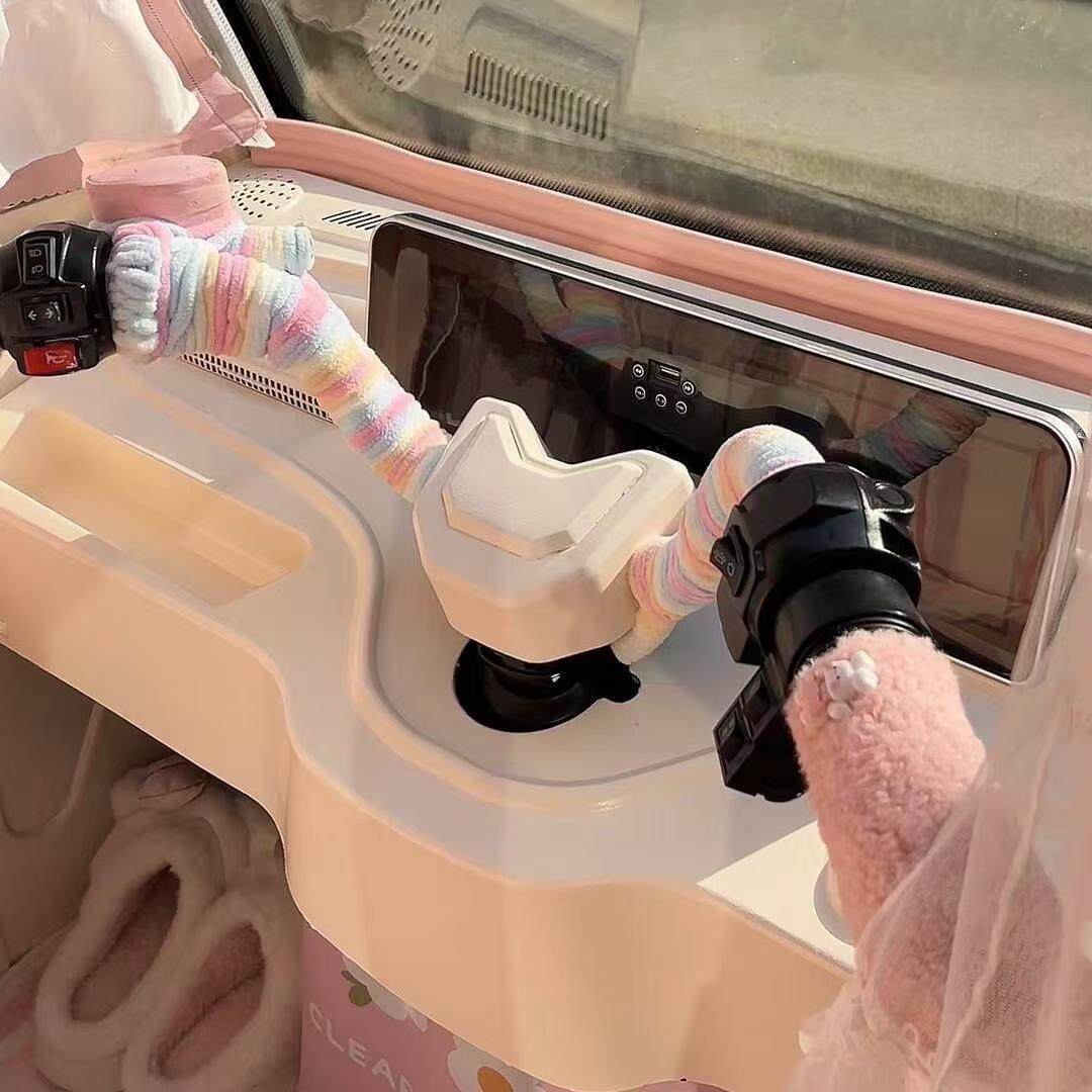 三轮车装饰用品可爱多巴胺棉花糖超粗冰条线diy自制电动车车把套