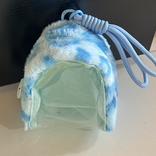 新款原创毛绒透明娃包豹纹10CM零钱包迷你可爱玩偶收纳包遛娃谷子