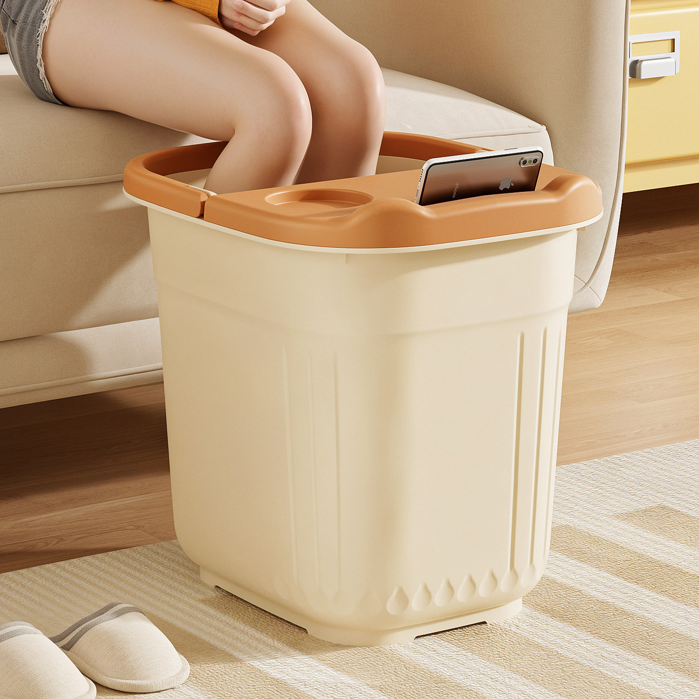 泡脚桶带盖家用加厚大容量宿舍学生按摩洗脚桶加高便携手提足浴桶,家庭/个人清洁工具,足浴盆/足浴桶,淘宝优惠券,粉丝福利购,淘宝优惠卷