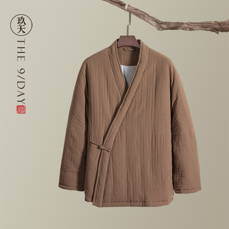 冬季中国风男装加厚汉服棉衣禅意汉服领外套棉服斜襟道袍棉袄道服,男装,汉服,淘宝优惠券,粉丝福利购,淘宝优惠卷