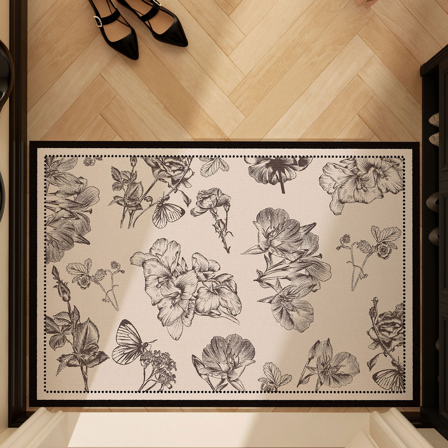 法式入户门垫可擦免洗皮革地垫