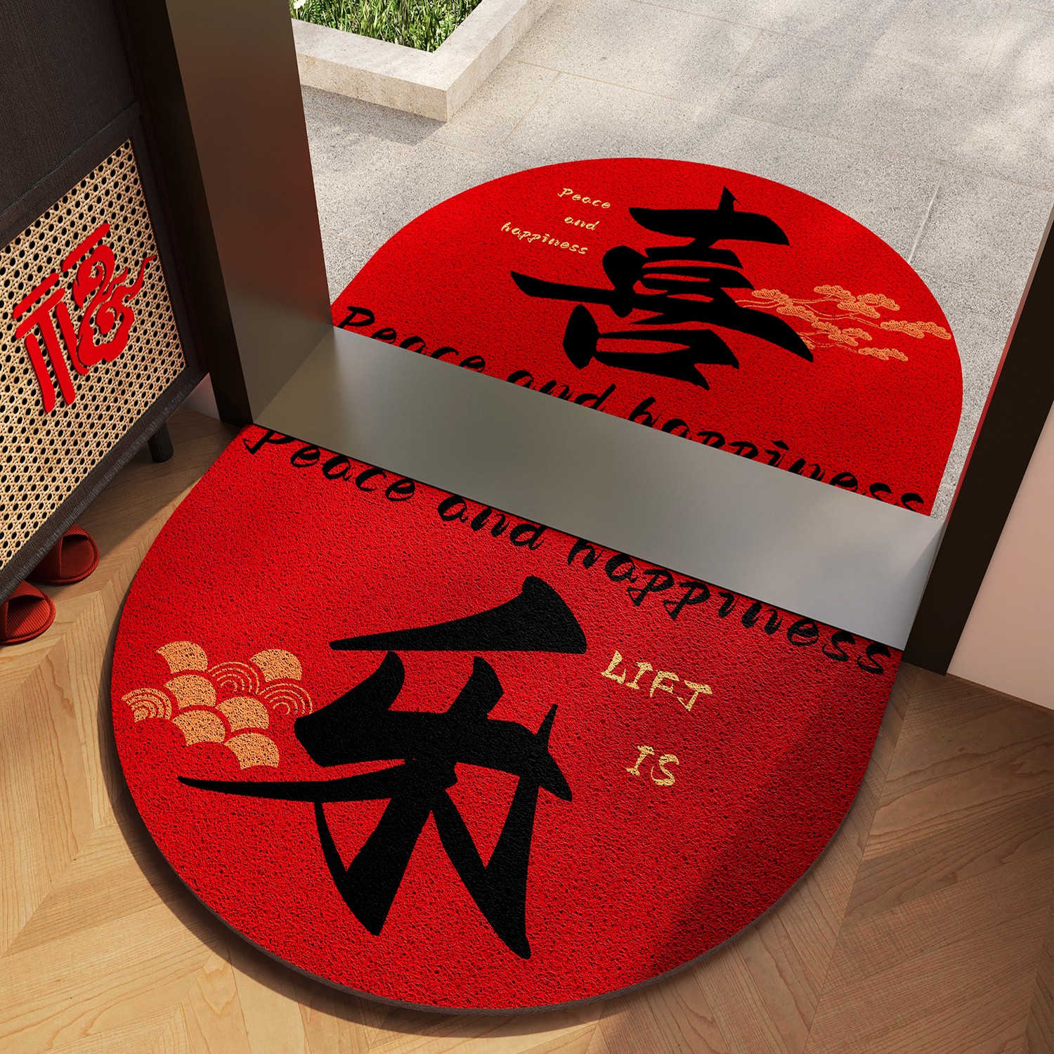 半圆入户门地垫丝圈脚垫进门地毯