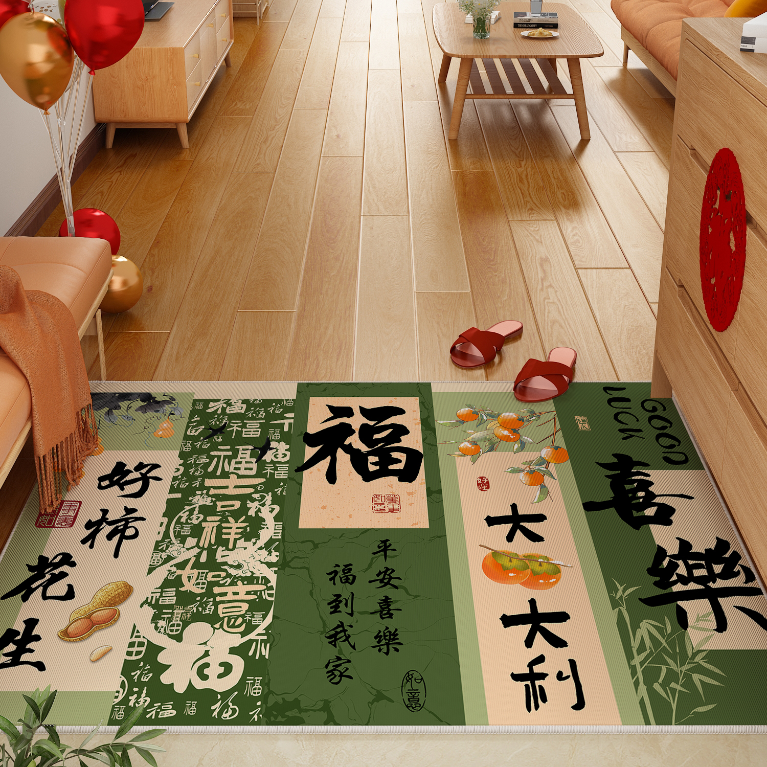 可爱卡通水晶绒地垫防滑好打理