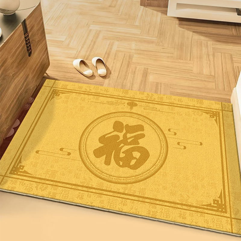 柔软平绒好打理金色入户门地垫