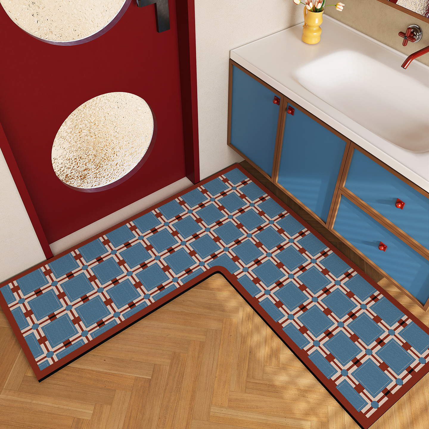 L型转角浴室地垫厕所防滑吸水垫