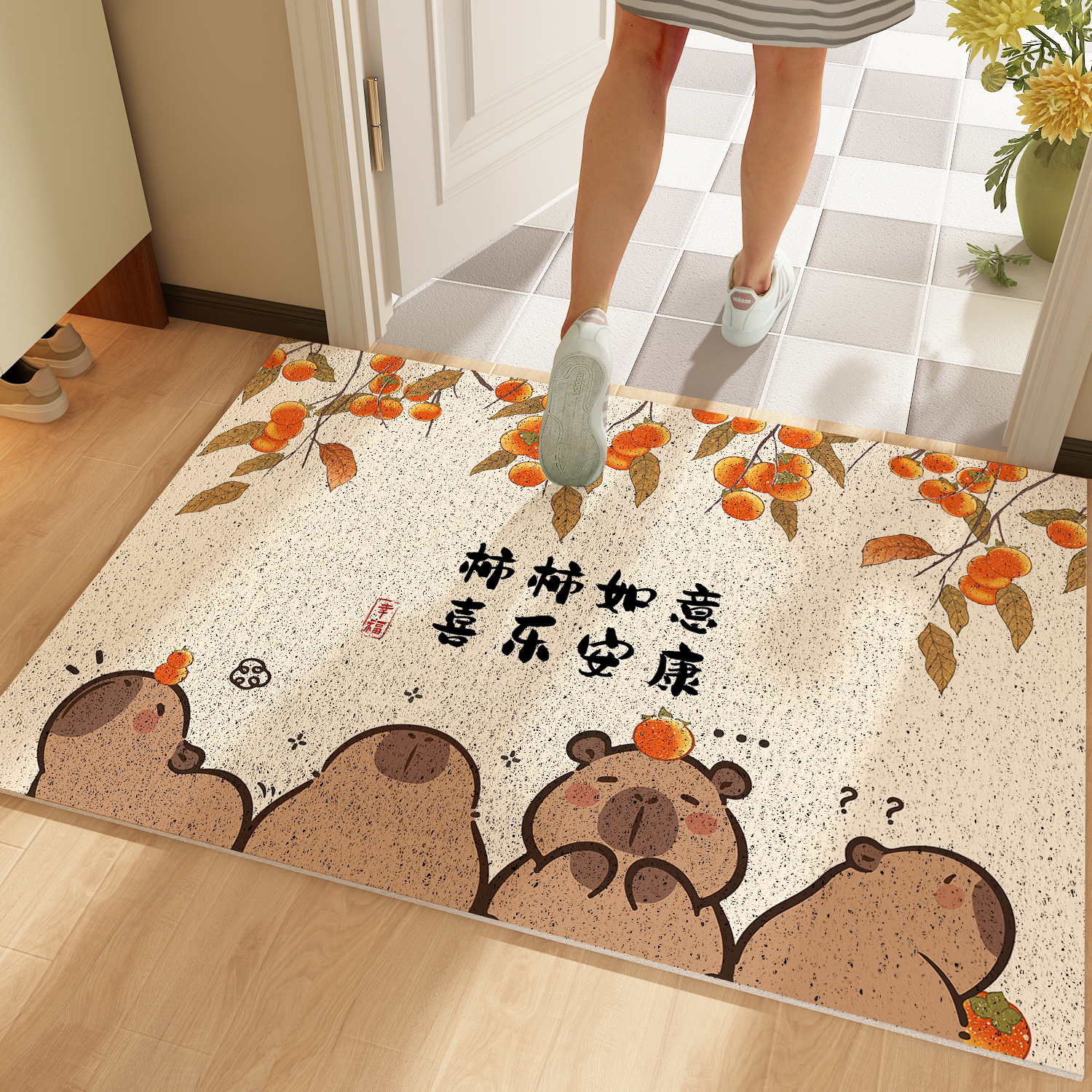 大吉红色刮沙除尘入户门地垫