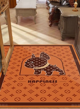 橙色入户门地垫轻奢简约现代门厅门口玄关进门脚垫裁剪定制可擦洗