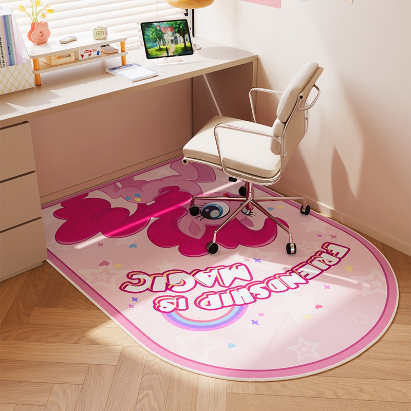 粉色小马转椅地毯卧室女孩房间学习椅电脑椅地垫多巴胺椅子垫静音