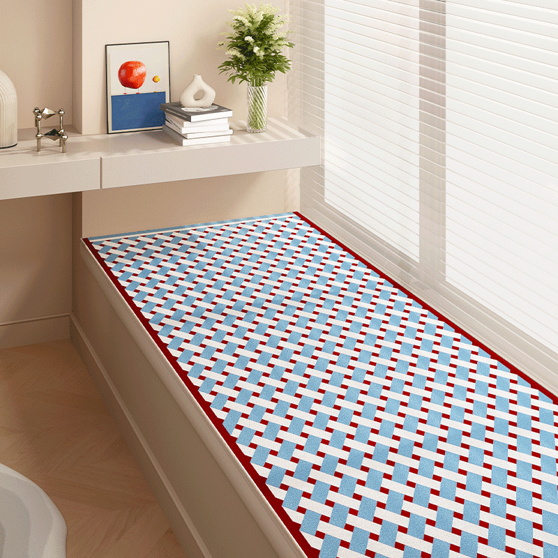 秋冬仿羊绒飘窗垫床边地毯