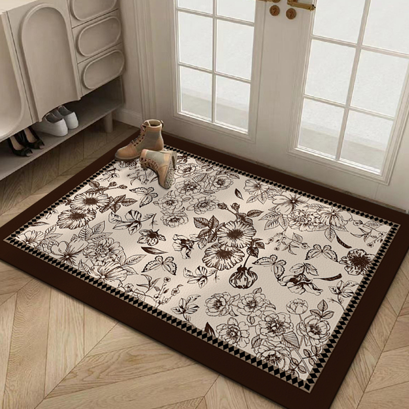 美拉德地垫入户门垫进门耐脏防滑脚垫pvc可裁剪美式复古门口地毯