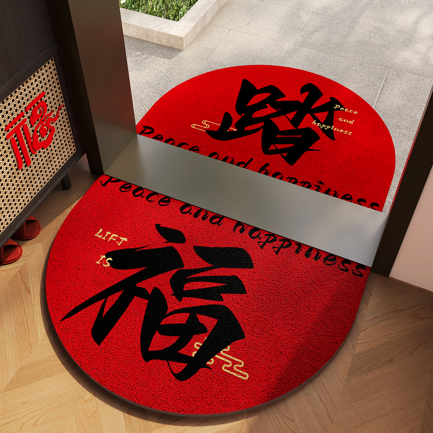 半圆入户门地垫丝圈脚垫进门地毯