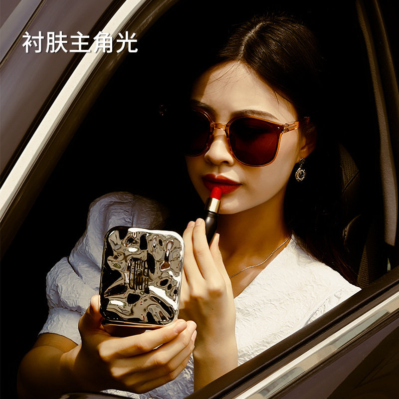 led化妆镜情人节双面折叠