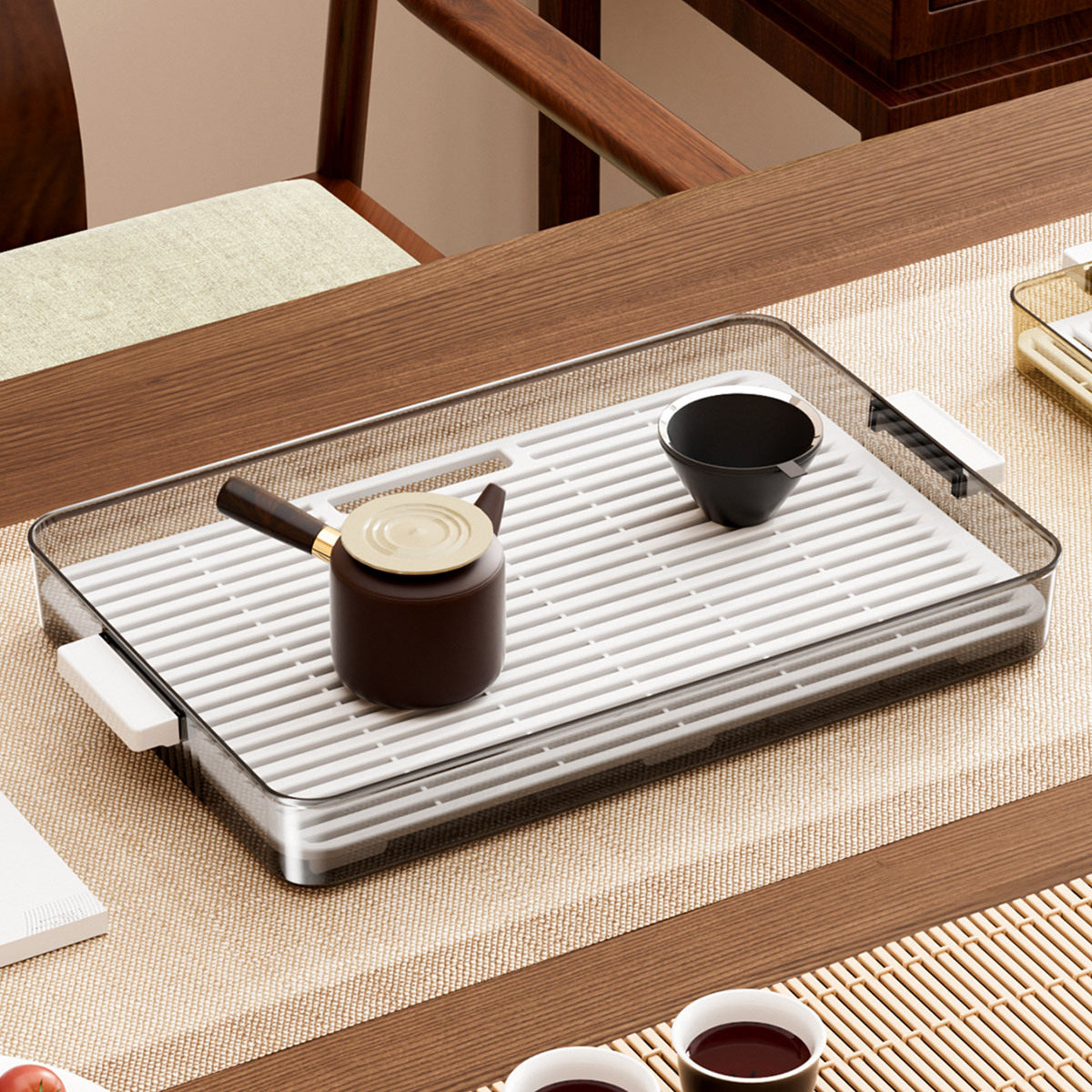 长方形沥水茶盘家用桌面