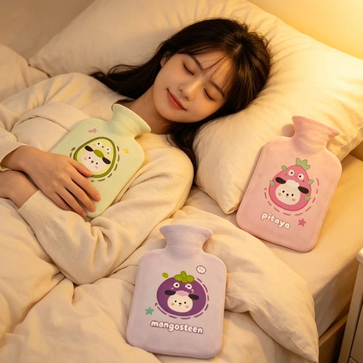 冬季注水老式热水袋绒布