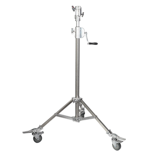 AOFUTU奥富图影棚中型手摇灯架升降三角架摄影灯架带滑轮万向带斜臂灯架支架脚架斜臂顶灯架直播横杆支撑架