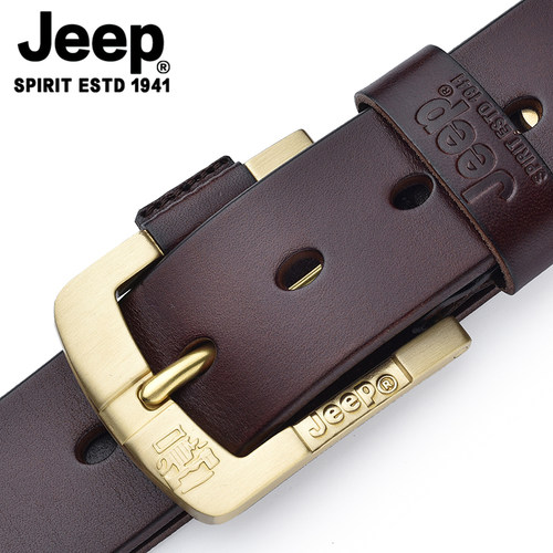 jeep皮带男头层牛皮真皮休闲腰带
