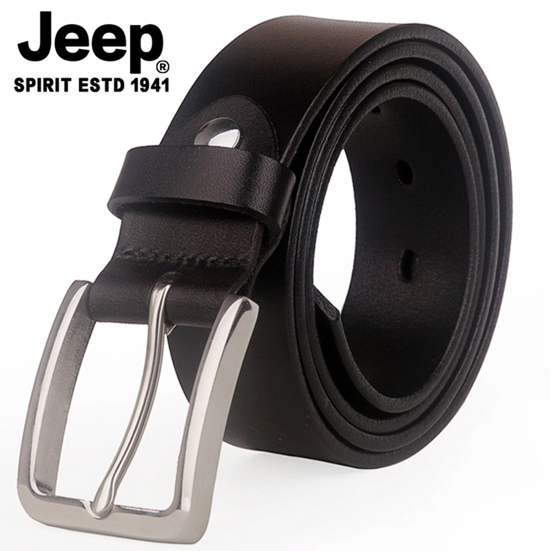 JEEP纯牛皮单层不锈钢皮带男真皮