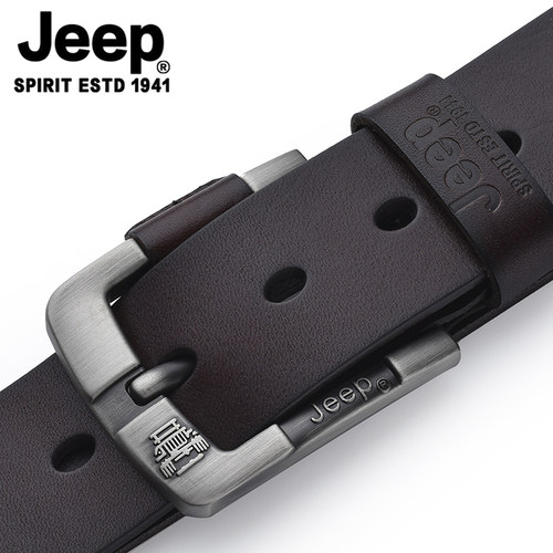 JEEP男休闲头层牛皮合金牛仔正品