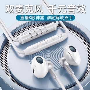 全名k歌专用有线耳机自带声卡唱歌手机适用华为苹果typec录歌麦克