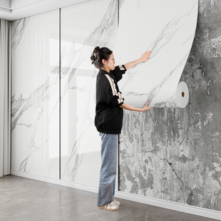 铝塑板自粘防水防潮客厅电视背景墙壁面装饰墙板仿瓷砖大理石墙贴
