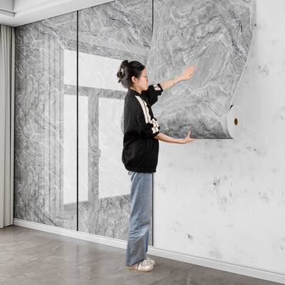 大理石仿瓷砖墙纸自粘防水防潮