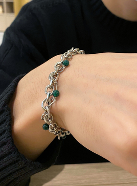 个性小众设计手链男生潮ins冷淡风钛钢不掉色嘻哈手饰高级感配饰