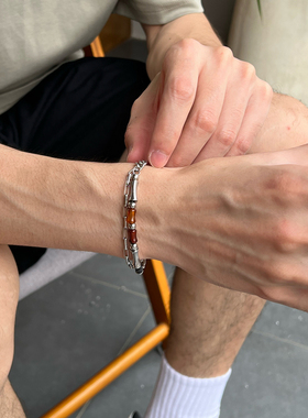 嘻哈个性手链男钛钢百搭街头冷淡风手环潮小众酷手饰品高级感男士