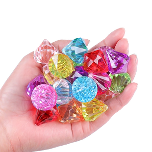 儿童钻石宝石玩具仿水晶七彩塑料亚克力金币元宝女孩公主宝箱宝藏