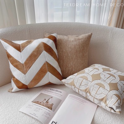 Texdream态度 可可栗子 法式中古风沙发客厅抱枕轻奢皮草床头靠垫